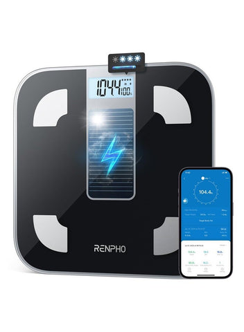 RENPHO Scale for Body Weight, Battery-Free Solar Power Digital Bathroom Smart Scale Bluetooth Body Fat Scale, Body Composition Monitor with App 400lbs - Elis Solar | Best Price UAE | Dubai, Abu Dhabi