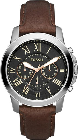 Fossil Leather Mens Quartz Watch