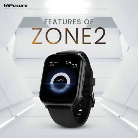 HiFuture Future Zone2 Bluetooth Calling Smart Watch, Black