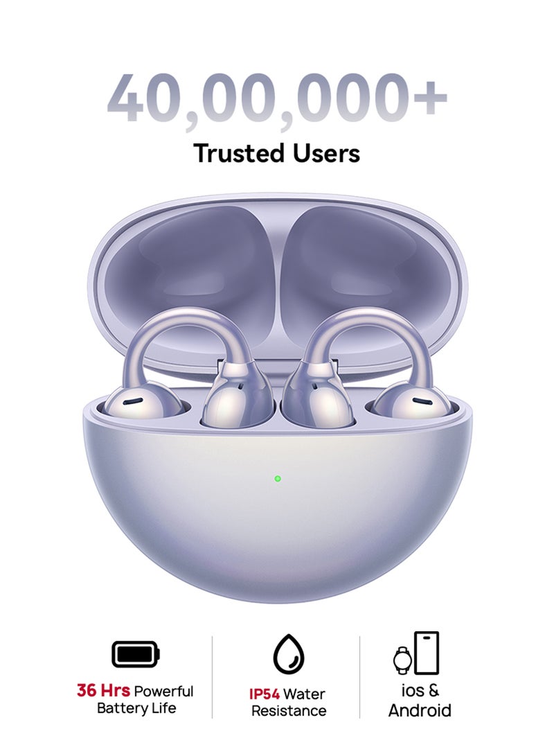 HUAWEI FreeClip Wireless Earphones, Bluetooth Earbuds, Futuristic Aesthetic Design, Feather-Like Wearing, Open-Ear Listening, Long Battery Life, iOS And Android Purple | Best Price UAE | Dubai, Abu Dhabi