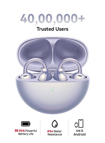HUAWEI FreeClip Wireless Earphones, Bluetooth Earbuds, Futuristic Aesthetic Design, Feather-Like Wearing, Open-Ear Listening, Long Battery Life, iOS And Android Purple | Best Price UAE | Dubai, Abu Dhabi