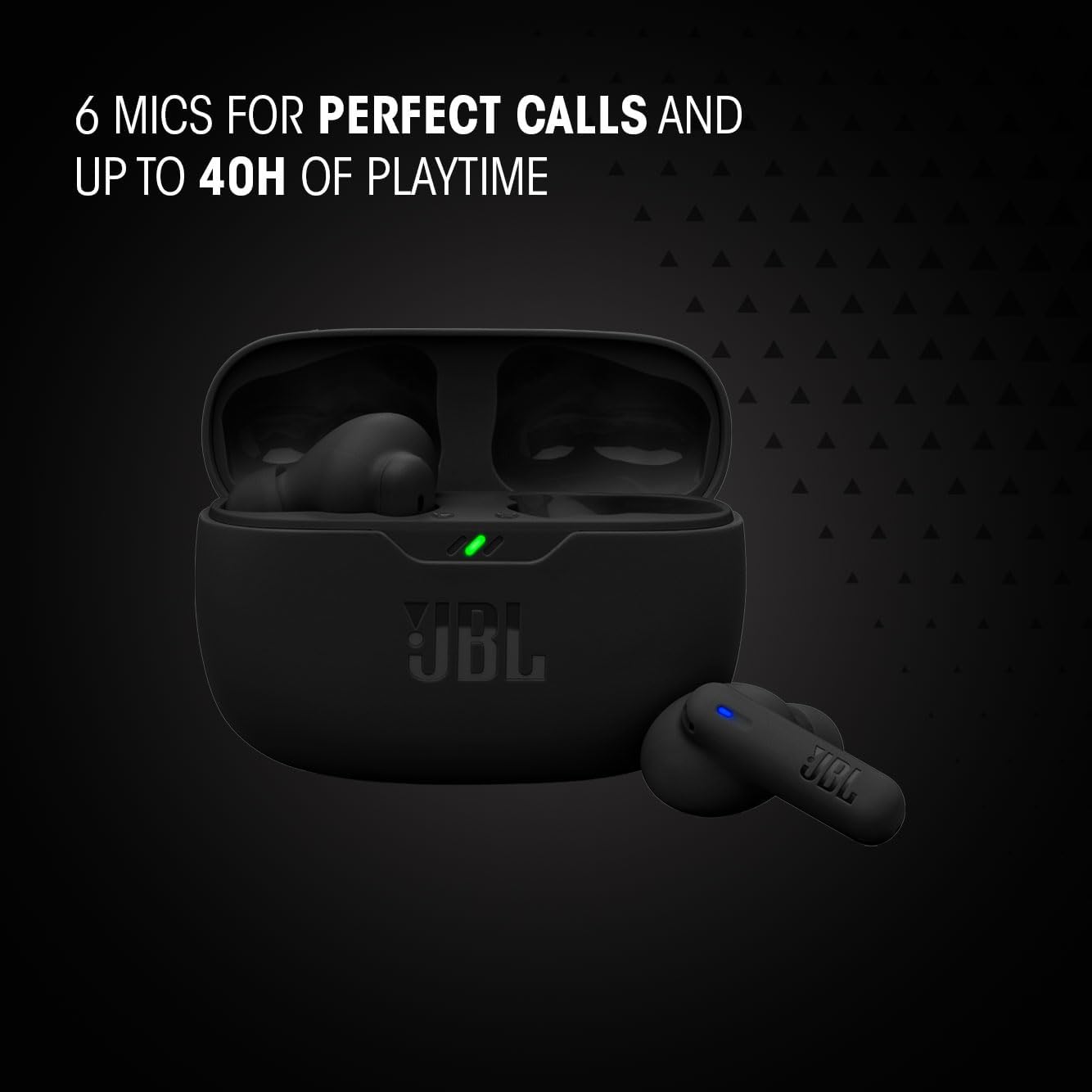 JBL Wave Beam 2 Adaptive Noise Cancelling with Smart Ambient True Wireless Earbuds, Deep Bass, Comfort Fit, 40H Battery, Hands-Free + VoiceAware, Water and Dust Resistant - JBLWBEAM2BLU, Blue