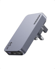 UGREEN Nexode Pro 65W USB-C Charger,Travel Adapter with UK/EU Plug GaN II 3-Port Ultra-Slim Type C Fast Wall Charge Laptop Charging Compatible for MacBook Air,Dell XPS,iPad, iPhone 17,Galaxy S25 Ultra