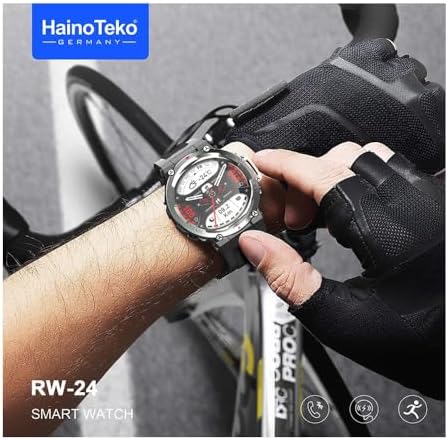 Haino Teko Germany RW-24 Smart Watch Round Shape Sports Model with Sun Glass,Running Belt and Wireless Charger