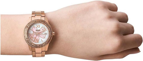 Fossil Women's Stella Three-Hand Date, Stainless Steel Watch with a 37mm case size