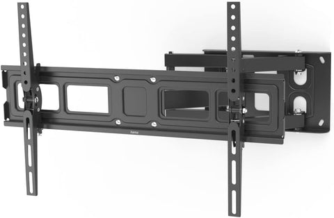 Hama TV Wall Mount Swivelling, Tilting, Extendable (TV Wall Mount 32-84 Inches, VESA 100 x 100 to VESA 600 x 400, up to 50 kg, 2 Arms, 3 Joints, with Fischer Dowels and Drilling Template) Black