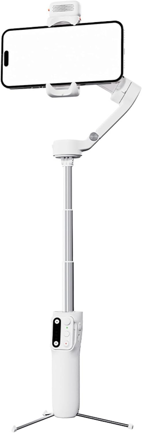 hohem Gimbal Stabilizer for Smartphone iSteady V3,Portable Phone Stabilizers with Al Tracker Detachable Remote Control Built-in Extension Rod/Tripod 3-Axis Stabilization 3-Color Fill Light