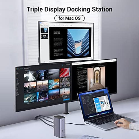 UGREEN USB C Docking Station,13-in-1 Dock Triple Display Monitor , HDMI DP 4k@60Hz (8K Max), 10 Gbps USB-C and USB A, Ethernet, Audio, SD/TF, 100W Charging for MacBook and More.