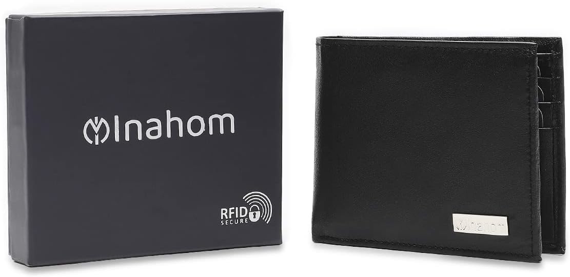 Bi-Fold Organised Wallet Flat Nappa Genuine and Smooth Leather Upper IM2021XDA0003-001-Black