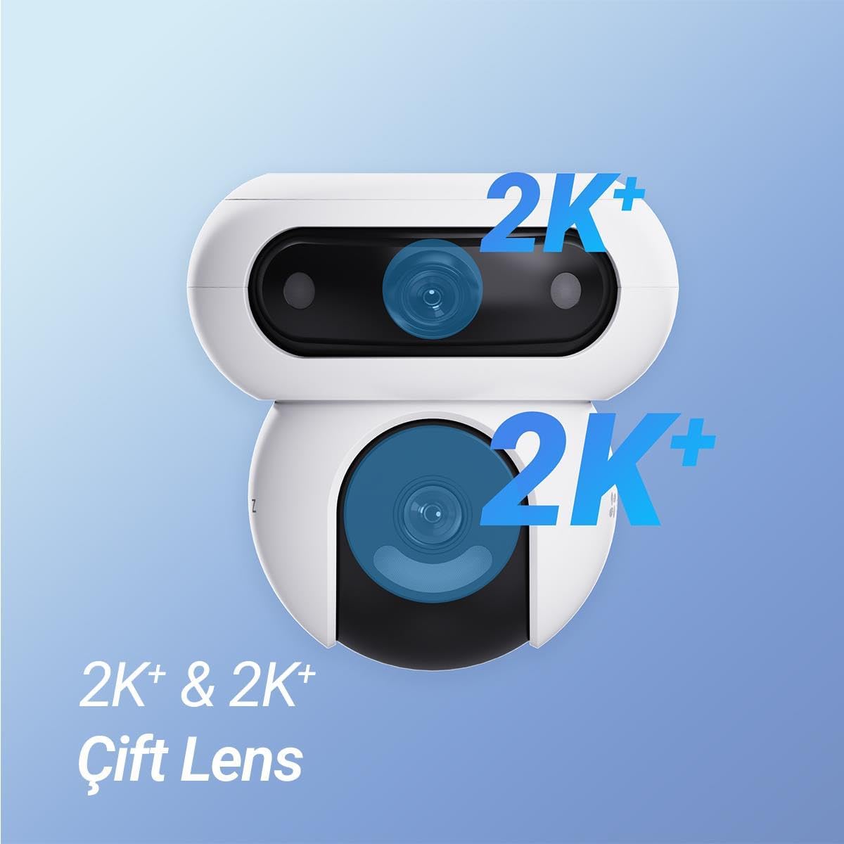 EZVIZ H90 Dual Lens Outdoor Wi-Fi IP Security Camera, 2K+ Resolution, Plastic Body, Color Night Vision, Two-Way Audio