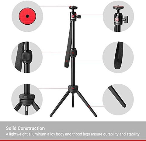 Nebula Capsule Series Adjustable Tripod Stand, Compact, Aluminum Alloy Portable Projector Stand for Pico Projector, Pocket Projector, and Mini Projector with Universal Mount and Swivel Ball Head