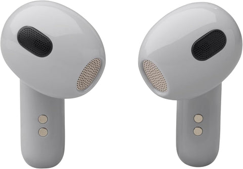 JBL LIVE FLEX 3 True wireless noise-cancelling earbuds with open-stick design and 50 hours total playback plus wireless charging, JBLLIVEFLEX3SIL, Silver