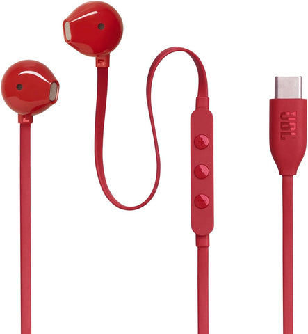 JBL Tune 110 JBLT110RED Wired In-Ear Headphones with Mic, Red