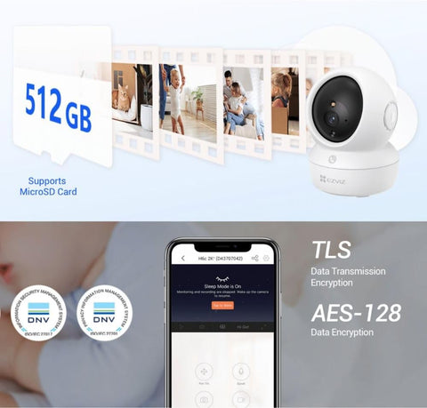 EZVIZ H6c Pro,3K, 5MP [New Generation], WiFi Security Camera, Call Button, Night Vision, Motion Detection, Smart Tracking, Two-Way Audio, Works with Alexa