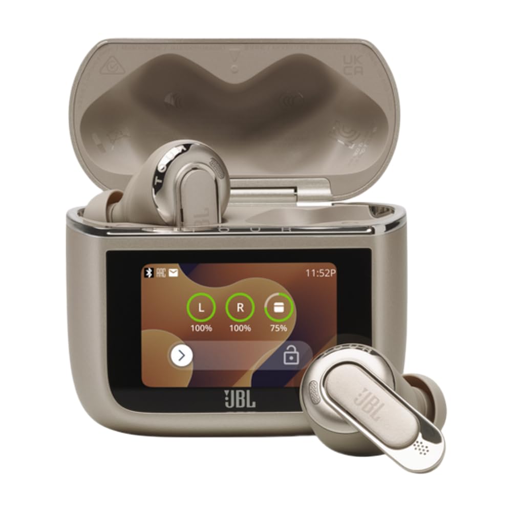 JBL Tour Pro 2 True Wireless Noise Cancelling Earbuds, Smart Case, Smart Ambient, 6-Mic Technology, Immersive Legendary Sound, Sound Amplification, Bluetooth 5.3, LE Audio - Champagne, JBLTOURPRO2CPG