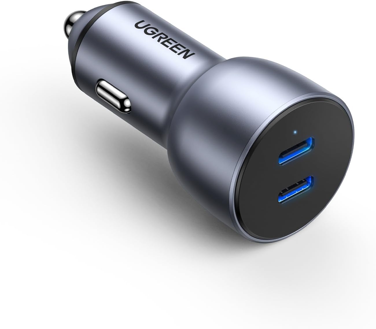 UGREEN Car Charger Fast Charging 60W 2×USB C Port for iPhone，Samsung | Works seamlessly with iPhone,Samsung,MacBook,and all USB-C/A devices,Charge 2 devices simultaneously,for daily commute
