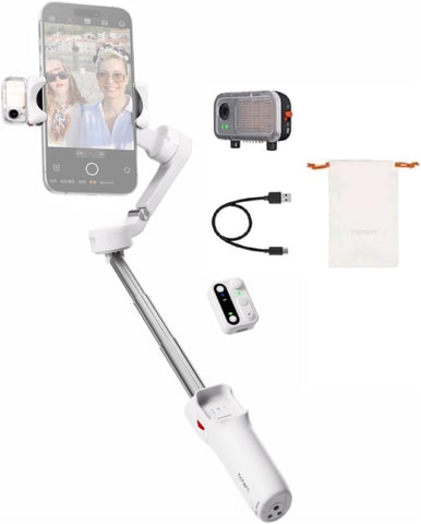 hohem Gimbal Stabilizer for Smartphone iSteady V3,Portable Phone Stabilizers with Al Tracker Detachable Remote Control Built-in Extension Rod/Tripod 3-Axis Stabilization 3-Color Fill Light