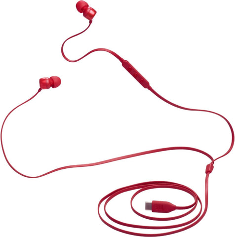 JBL Tune 110 JBLT110RED Wired In-Ear Headphones with Mic, Red