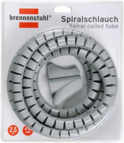 Brennenstuhl 1164360 Spiral Coiled Tube, 20 mm x 2.5 m Size, Grey