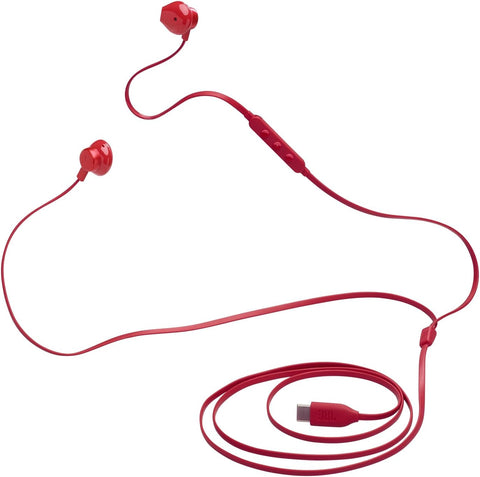 JBL Tune 110 JBLT110RED Wired In-Ear Headphones with Mic, Red