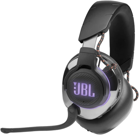 JBL Quantum 300 Hybrid Wired Over-Ear Gaming Headphones with Voice-Focus Flip-Up Mic, QuantumSURROUND Realistic Spatial Soundstage, Lightweight, Memory Foam Comfort, PC and Consoles Compatible - Black