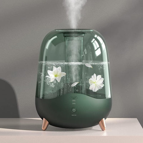 Deerma DEM F329 Air Humidifier 5L Household Silent Mini Aromatherapy Humidification Transparent Water Tank Office, Green"Min 1 year manufacturer warranty"