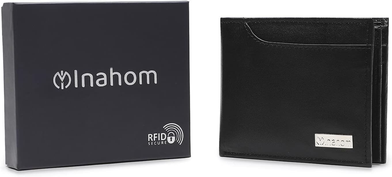 Bi-Fold Organised Wallet Flat Nappa Genuine and Smooth Leather Upper IM2021XDA0001-001-Black
