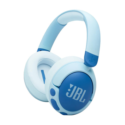 JBL Junior 470 NC Wireless Over-Ear Bluetooth Headphones with Active Noise Cancelling for Kids, Microphone, 50h Playback, JBL Safe Sound, Low Volume, Easy Operation and Stickers, White