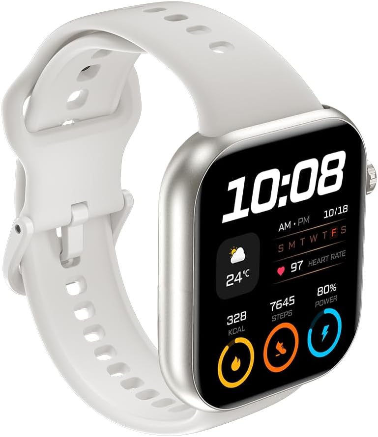 HONOR Choice Watch 2i Smartwatch, 1.85″ AMOLED Display, 14-Day Battery, Bluetooth Calling, Heart Rate & SpO₂ Monitoring, 109 Sports Modes, IP68 Water-Resistant, Android & iOS, White