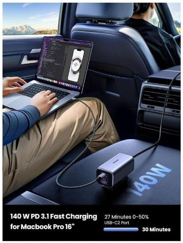 UGreen 150W 4-Port Gan Fast Car Charger Pd Usb C Port With E