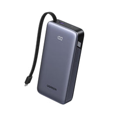 UGREEN Nexode 20000mAh 145W Power Bank Laptop Charger with Built-in Cable | High-capacity, 3-device fast charging, dual USB-C ports, flight-safe, digital display, fast-charge Laptops/Phones/Tablets
