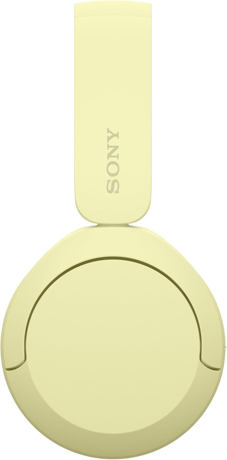 Sony WH-CH520 Wireless Headphones, Light Comfortable, on-Ear Style, Clear Voice Calls, 50 Hours Battery Life, Quick Charge, Multipoint, Yellow