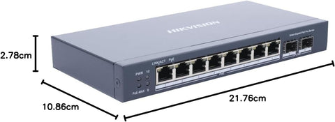 Hikvision Digital Technology DS-3E1510P-SI network switch Managed L2 Gigabit Ethernet (10/100/1000) Power over Ethernet (PoE) Black