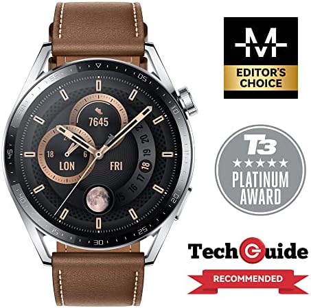 Huawei Watch Gt 3 46 Mm Smartwatch, Durable Battery Life, All-Day Spo2 Monitoring,Bluetooth Calling, Brown