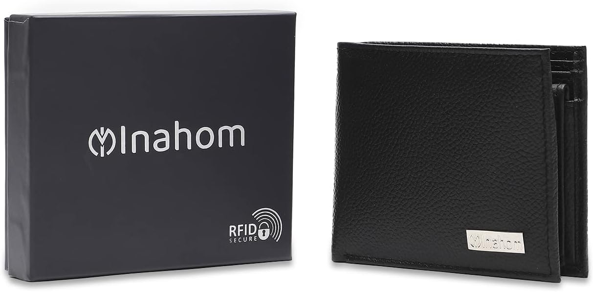 Bi-Fold Organised Wallet Flat Nappa Genuine and Smooth Leather Upper IM2021XDA0007-001-Black