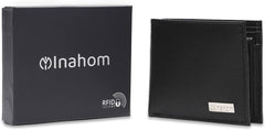 Bi-Fold Organised Wallet Flat Nappa Genuine and Smooth Leather Upper IM2021XDA0007-001-Black