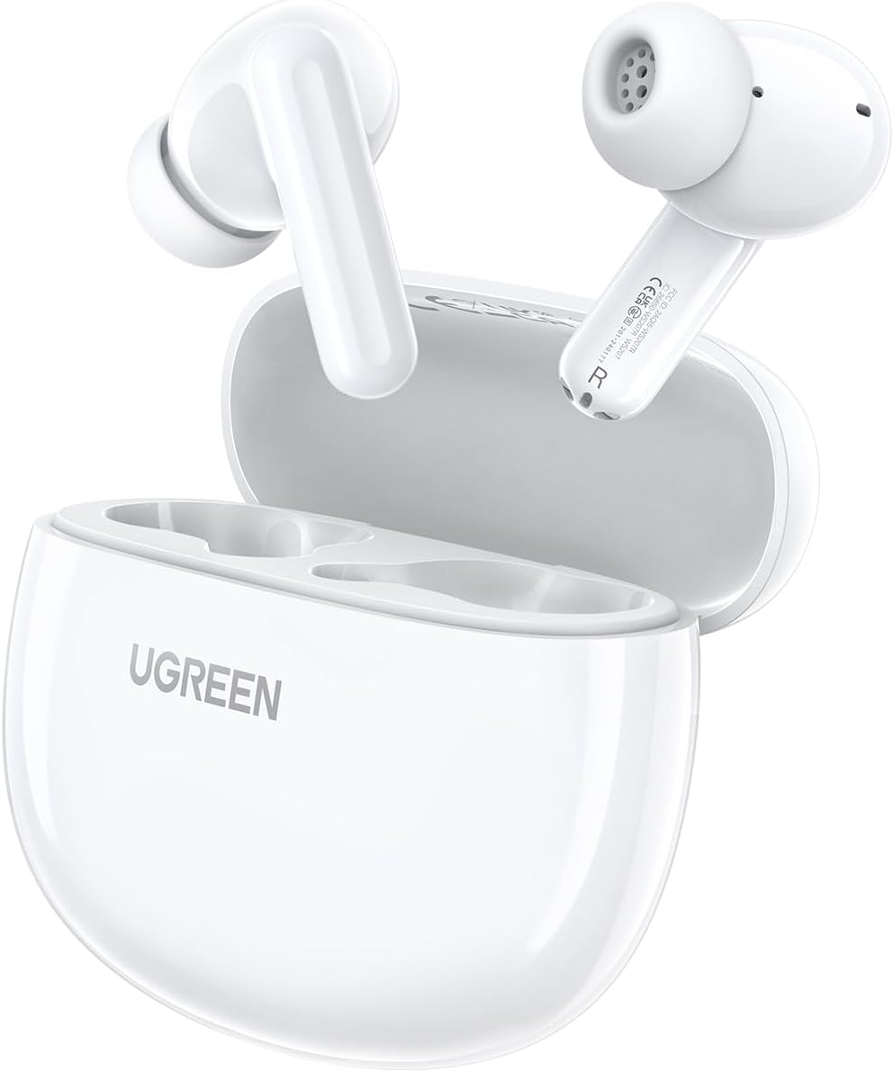 UGREEN HiTune P3 Wireless Earbuds, iPhone 16 Bluetooth 5.4 Earphones 12mm Drivers, 28H Playtime USB C Fast Charging, 2 Mics Noise Cancellation for Clear Call, IPX5 Waterproof, Dual-devices Connection
