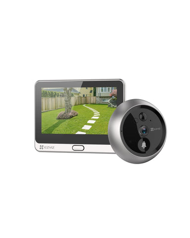 EZVIZ HP4 Wirefree Peephole Door Viewer Camera with Built in Doorbell, 1080p 4.3" Color Screen, Rechargeable Battery, Two-Way Talk, Night Vision, H.265 Video Tech, Ultra-wide-angle View, MicroSD Card