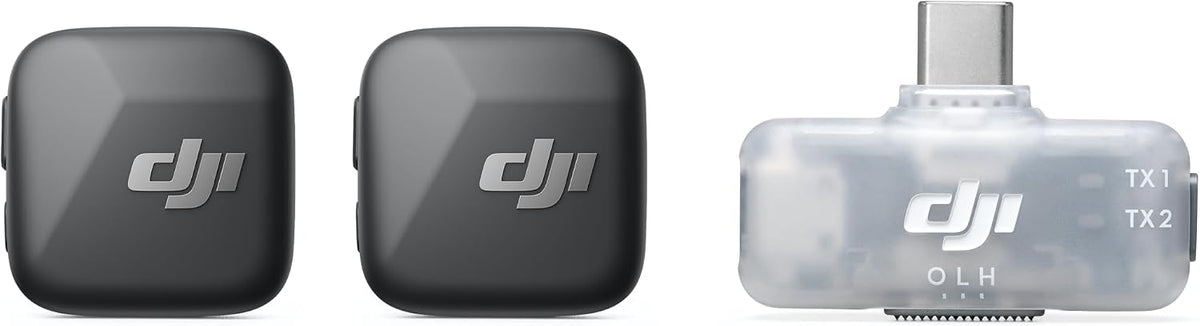 DJI Mic Mini 2 (2 TX + 1 Mobile RX + Charging Case), Wireless Mic for iPhone 17/16/15 & Android/Tablet/PC, Plug-And-Play, 90h Battery, 300m Transmission, Noise Cancelling, Vlog, Streaming