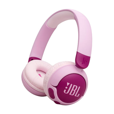 JBL Junior 320 BT Wireless On-Ear Bluetooth Headphones with Built-in Microphone for Kids, 50 Hours Playback, Safe Sound, Low Volume, Easy Operation and Sticker Set, Blue - JBLJR320BTBLU