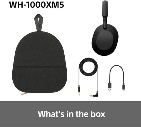 Sony WH 1000XM5 Noise Cancelling Wireless Headphones 30 hours battery life Over ear style Optimised for Alexa and the Google Assistant with built in mic for phone calls Black, One Size