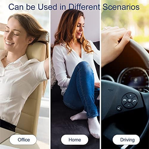 Bomidi MP1 Massage Pillow Multifunctional Back Massager With Hot Compress 30-40℃ Adjustable Speed Electric 8 Massage Heads EVA Material PU Leather Automatic Timer Home and Car Use 24W - White