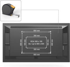 Hama Full Motion TV Wall Mount, 46–90 Inch (117–229 cm), Swivel 120°, Tilt +2°/-10°, Extendable Arm, VESA 300x100–800x600, Max 75 kg Heavy Duty, with Cable Management & Drilling Template, Black/White