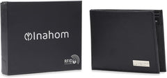 Bi-Fold Organised Wallet Flat Nappa Genuine and Smooth Leather Upper IM2021XDA0009-400-Navy Blue