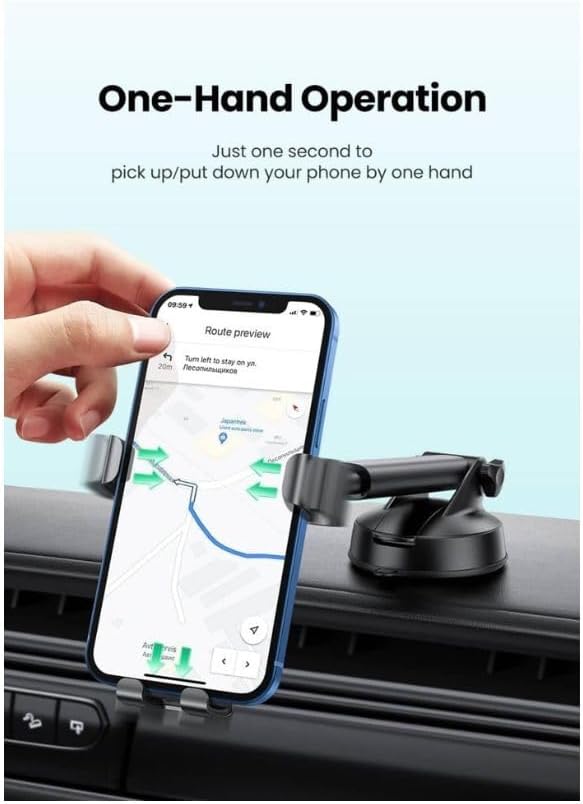 UGREEN 60990 Gravity Phone Holder with Suction Cup (Black) LP200