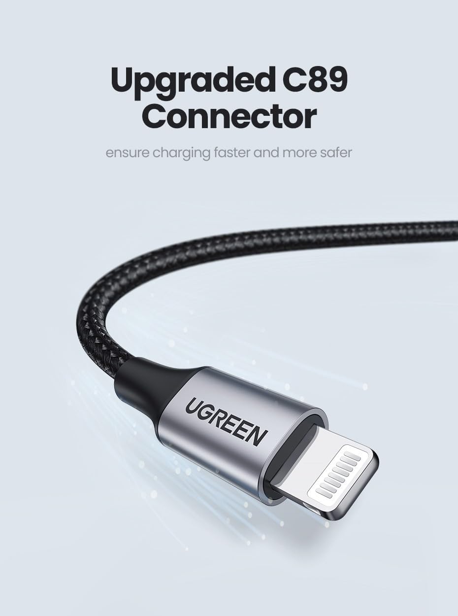 UGREEN USB-A to Lightning MFI Cable Alu Case with Nylon Braided 2m SIL