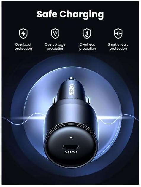 UGreen 150W 4-Port Gan Fast Car Charger Pd Usb C Port With E