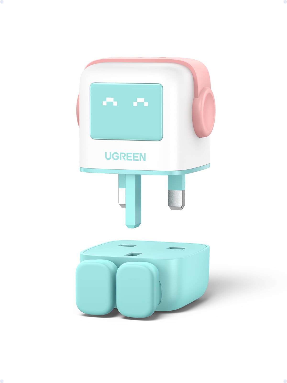 UGREEN UNO 65W USB C Charger 3-Port Nexode GaN Fast Charge Wall Plug Funny LED Display Compact Type-C Power Adapter Compatible for MacBook/HP/Dell/Lenovo, iPhone 17 Pro Max, Galaxy S25 Ultra- Purple