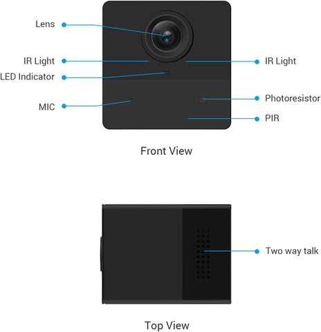 EZVIZ BC2 Security Camera with Battery, 1080p WiFi camera CCTV with PIR Motion, smart Human Detection, Two Way Audio Talk, Easy Install with Magnetic Base, supported Cloud & SD card Storage