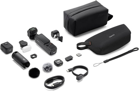 DJI Osmo Pocket 4 Creator Combo, Pocket Gimbal Vlog Camera, 1″ CMOS & 4K/240fps, 3-Axis, 2× Lossless Zoom, 107GB Built-in Storage, Mic 3 Transmitter, Osmo Mini Tripod, UAE Version, Official Warranty